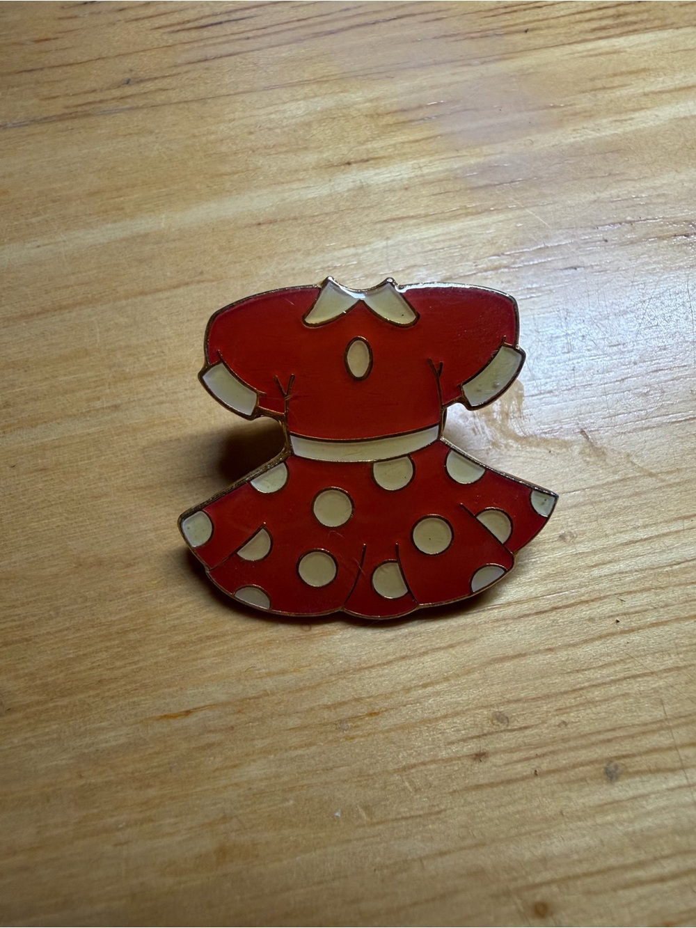 VintageMinnie Mouse Pokadot Dot Red Dress Enamel Pin.